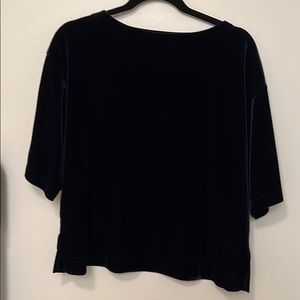 Velvet drop sleeve short sleeve top